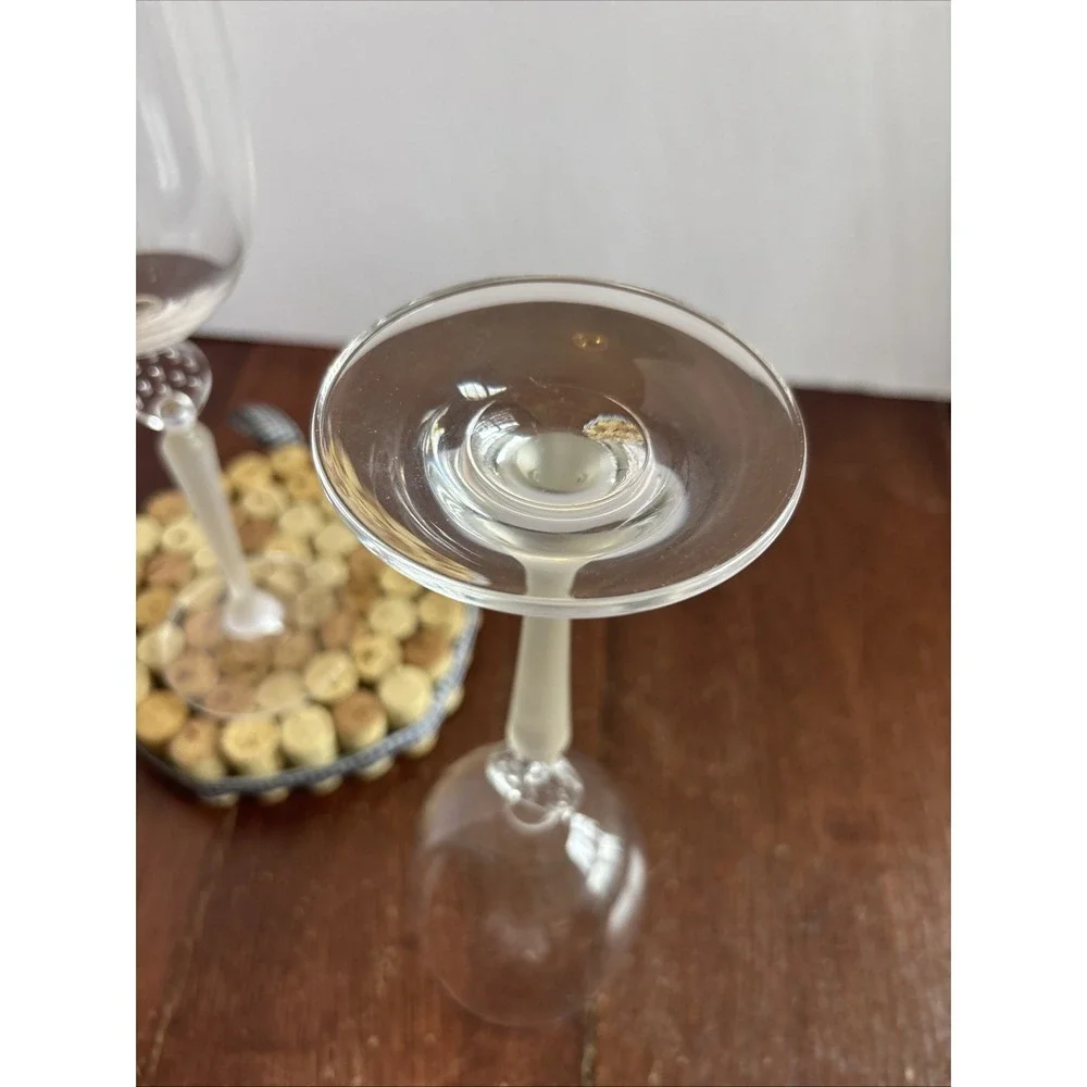 2 Mikasa Moonlight Frost With Clear Bowl & Frosted Stem Water‎ Goblet 10 1/8